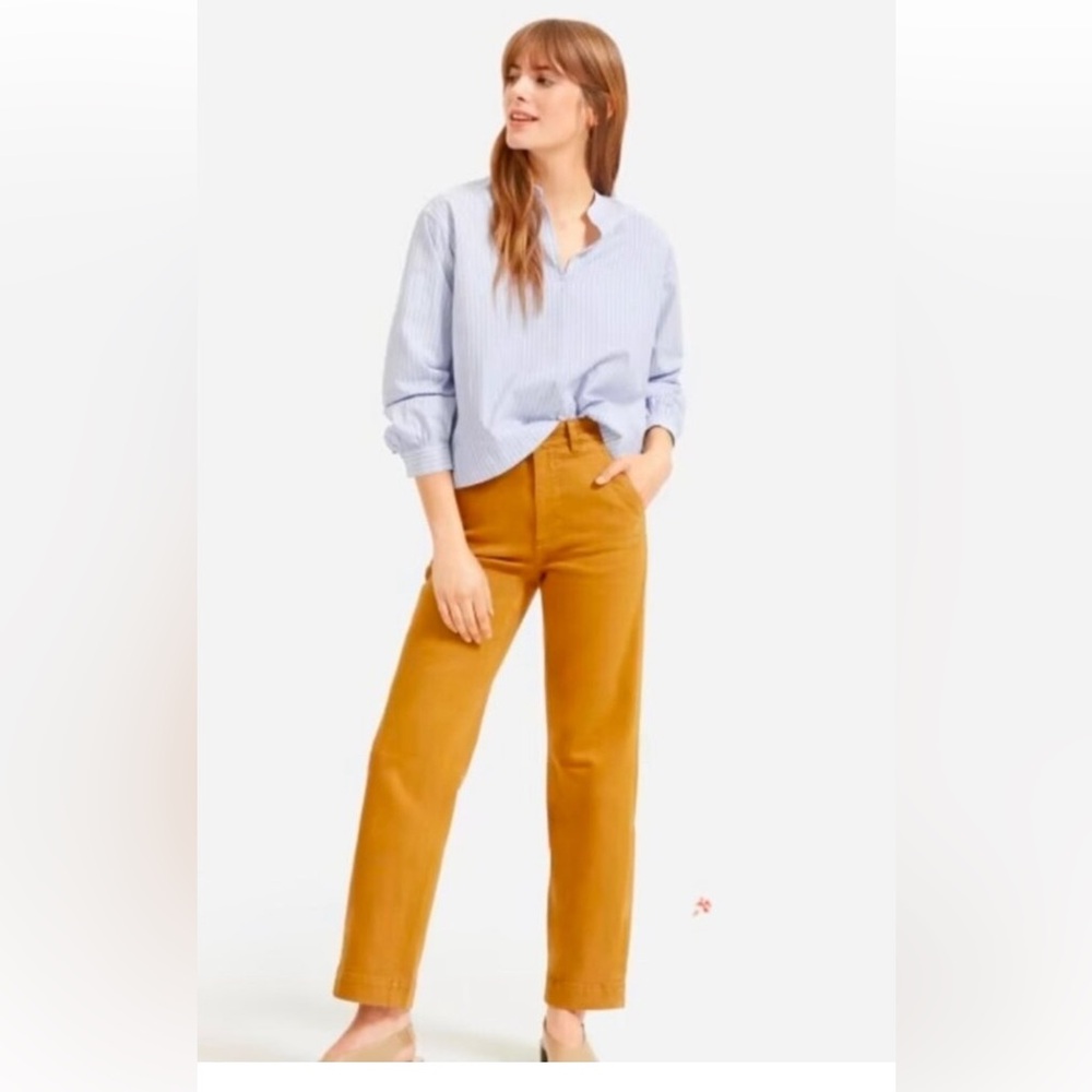 EVERLANE GOLDEN BROWN HIGH RISE CROP PANT SIZE 6